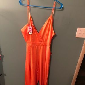 Wide leg jumpsuit coral/ peach